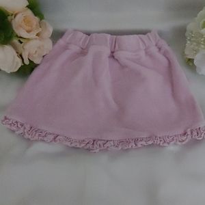 Cotton Velvet Pink Ruffle Skirt